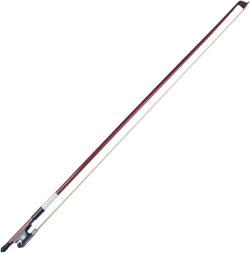 Kmise Violin Bow 4/4 Sandalwood Bows for Fiddle Octagonal Round Stick with Mongolian Horse Hair Ox Horn Frog Silver Wire Winding for Beginners and Advanced Players - Image 4